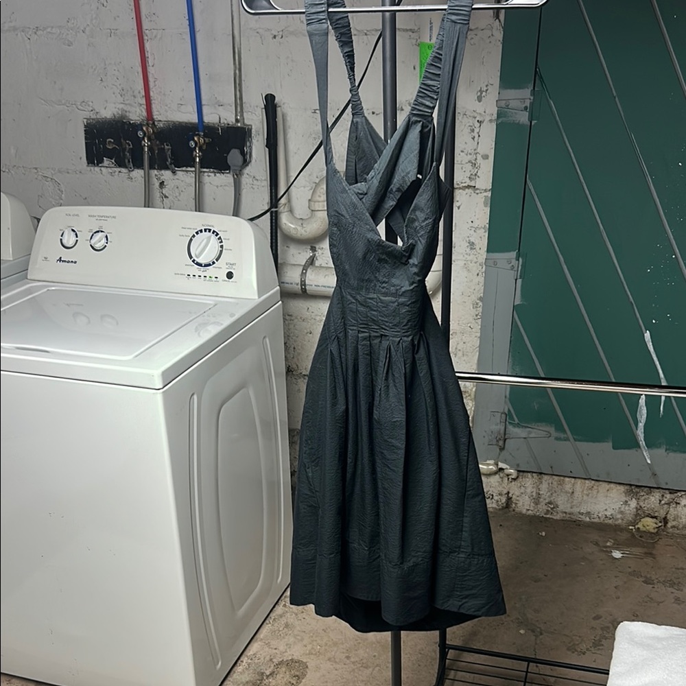 Anthropologie Green Halter Wrap Sundress